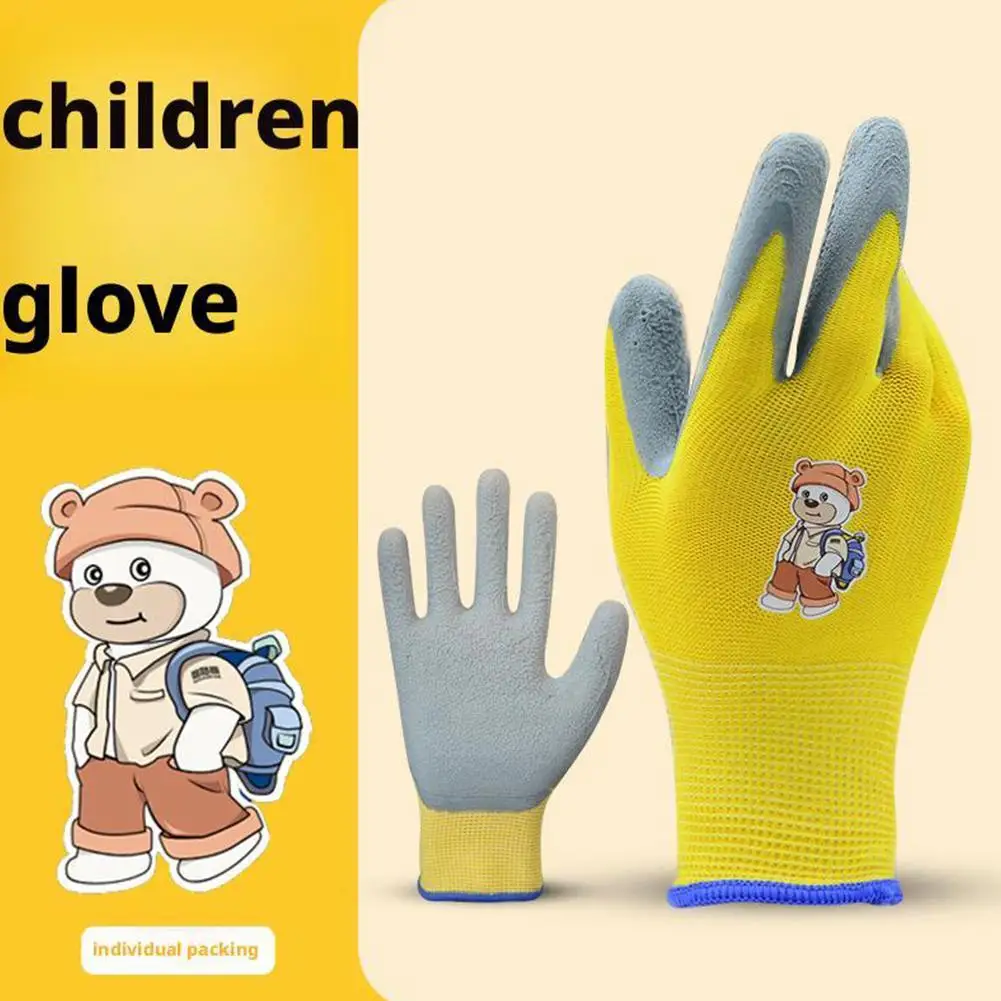 Kids Durable Waterproof Garden Work Gloves Non-Slip Children Safety Yard Work Gloves Portable Garden Supplies Gardening Gloves