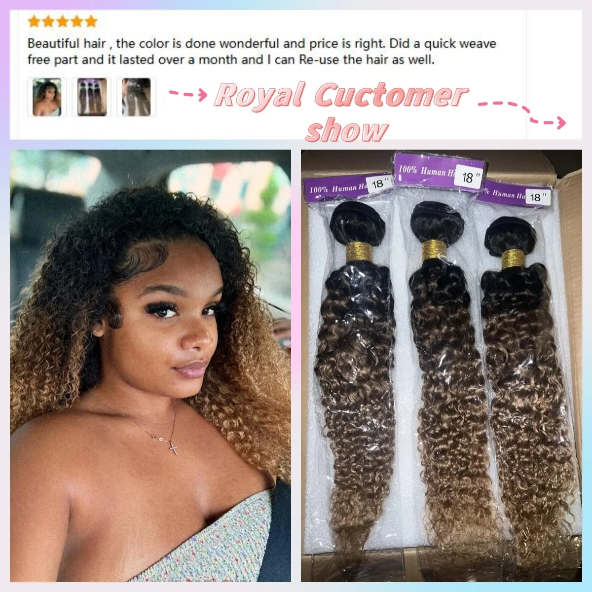 12A Brazilian Kinky Curly Human Hair Bundles Ombre Blonde Colored Curly Hair Weave 3/4 Bundles 100% Virgin Raw Hair Extensions