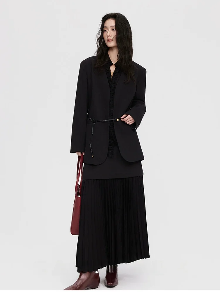 

Костюмный пиджак LION Bla: приталенный, с поясом, из дышащей хлопковой смеси, для офиса и повседневной носки, весенняя мода