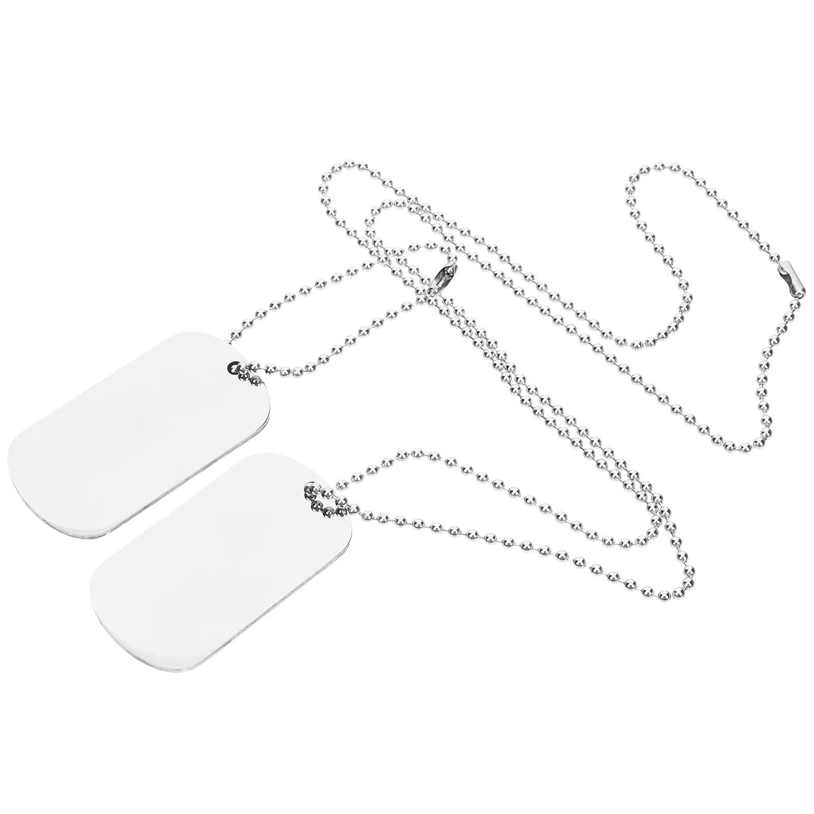 

Stainless Steel Dog Tag Necklace for Men Silver Chain Pendant DIY Engravable Jewelry Cool Accessories Pet Supplies