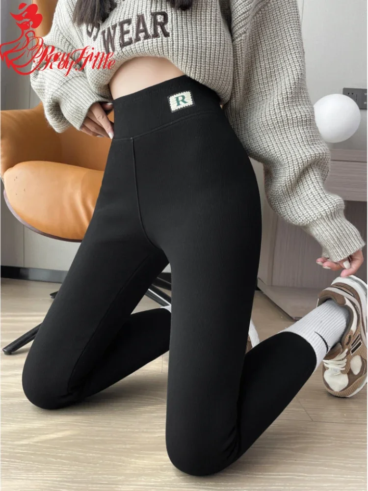 

Women's Winter Leggings with Fleece Slimming Velvet Thermal Pencil Pants High Tight Grey Skinny Thick Warm Leggings for Women