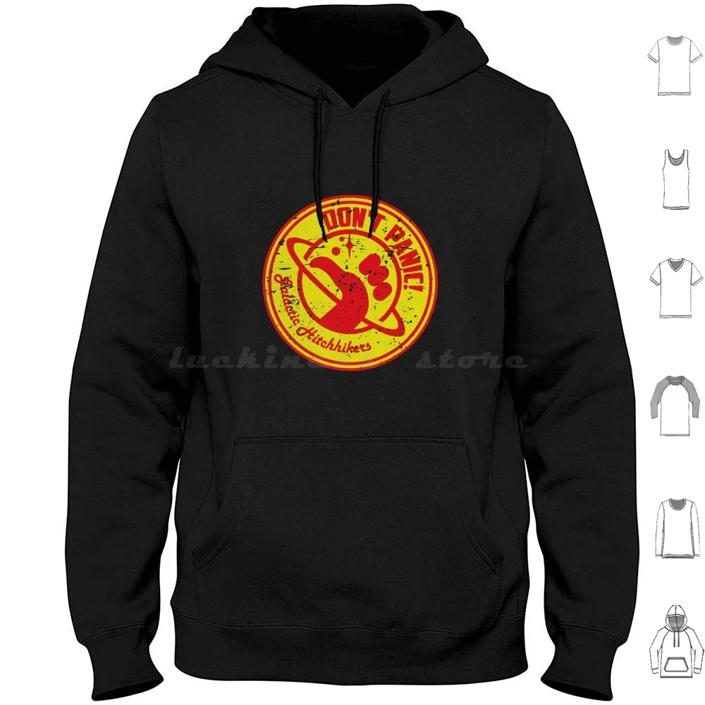 Galactic Hitchhikers Red And Gold Hoodie cotton Long Sleeve Hitchhikers Guide To The Galaxy 42 Galaxy Douglas Adams