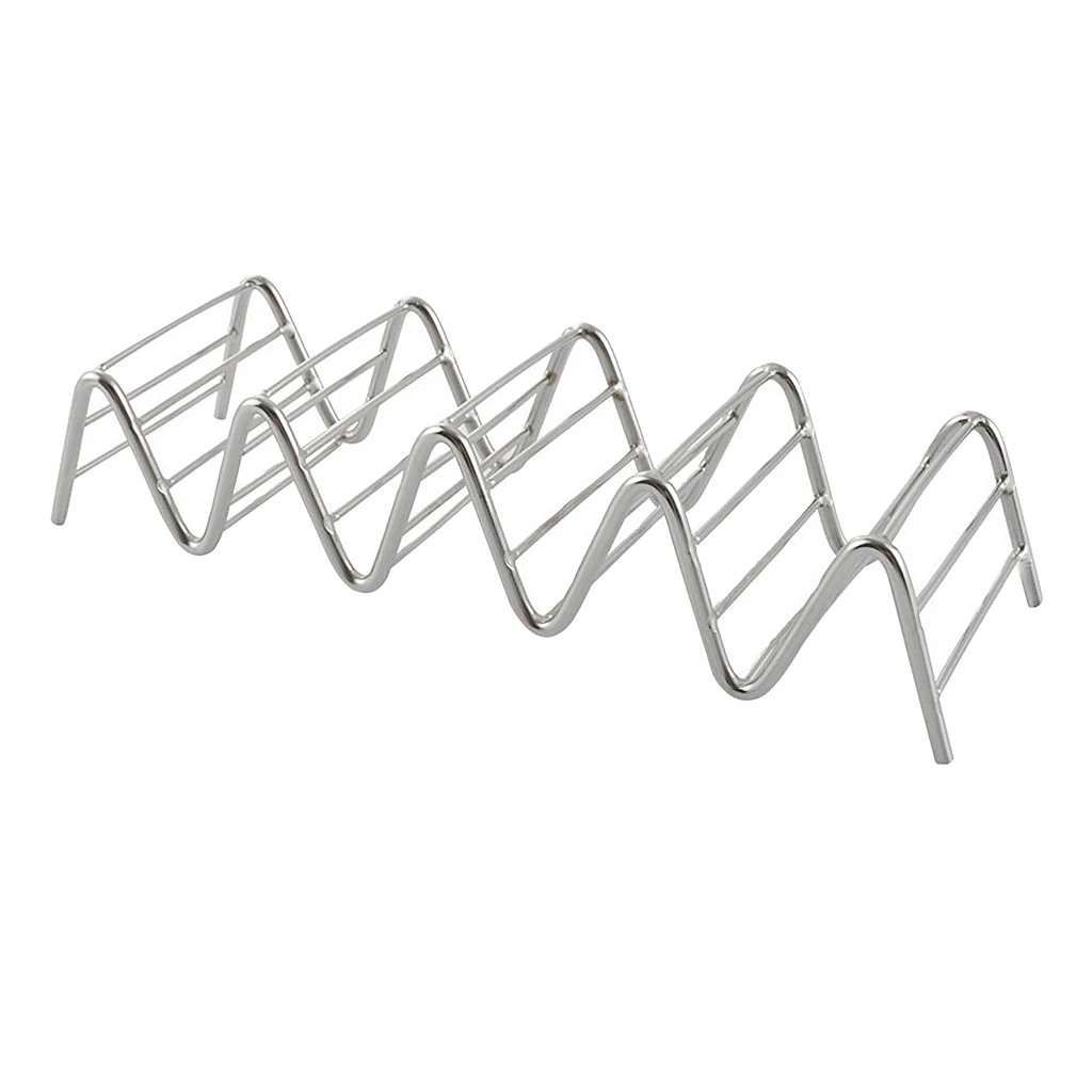 2-5 Slot Stainless Steel Taco Holder Burritos Hold Hard Tacos Oven Taco Shell Holder Taco Rack for Restaurant Picnic