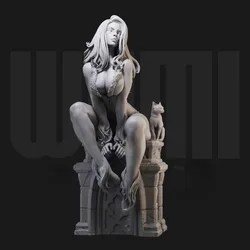 1/24 Resin Figure Assembly Model Kit Masquerade Girl and Kitten Fantasy Hobby Unassembled and Unpainted  Miniature