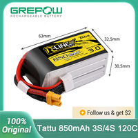 Tattu R-Line 120C 850mAh Lipo Battery 3S/4S 11.1V/14.8V XT30 Plug FPV Racing Drone RC Quadcopter