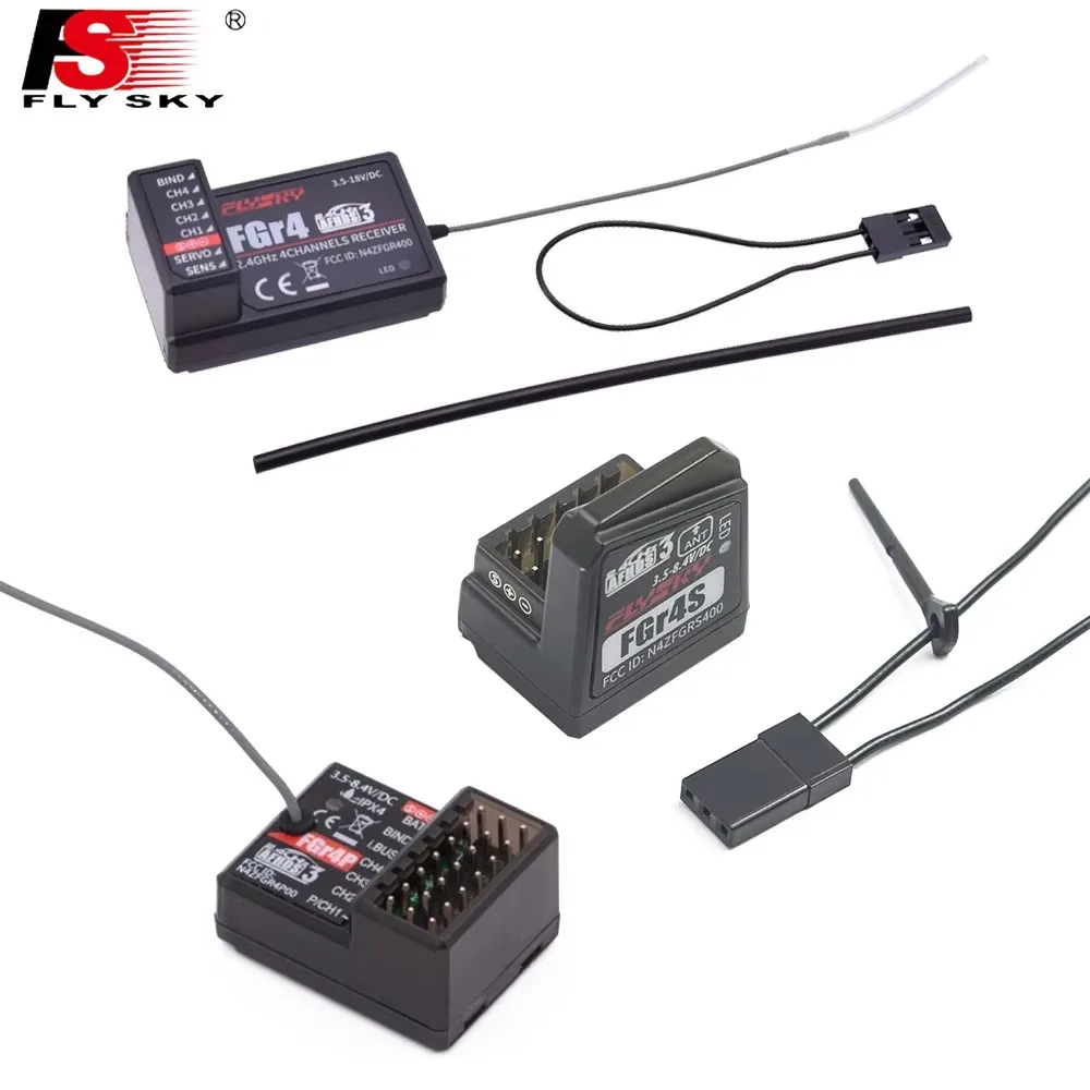 Flysky FGR4/FGR4S/FGR4P R8B Receiver Single Antenna Bidirectional Four-way PPM/IBUS For FS-NB4 Remote Control Transmitter FS-NB4