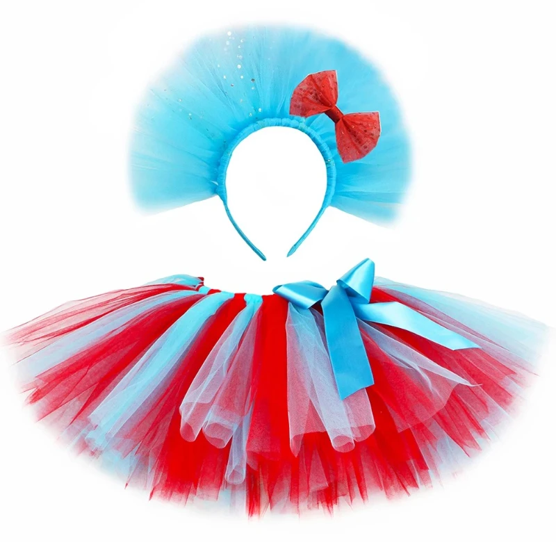 شيء 1 والشيء 2 توتو تنورة للطفل الفتيات حفلة عيد ميلاد تأثيري حلي أحمر أزرق رقيق صغير تول التنانير طفل أطفال توتو