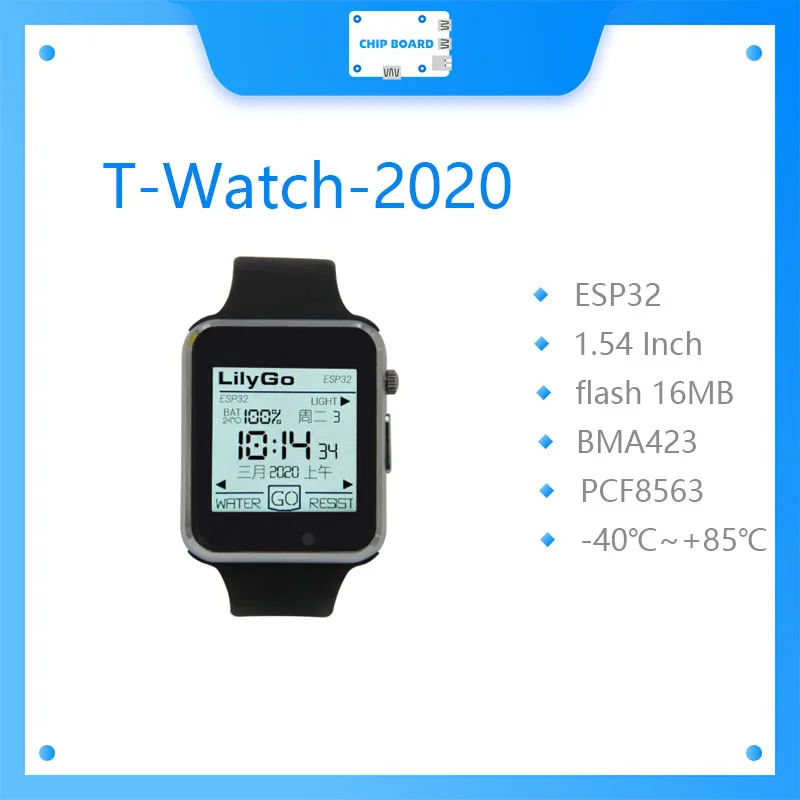 T-Watch-2020 V1 ESP32 Main Chip 1.54 Inch Touch Display Programmable Wearable Environmental Interaction