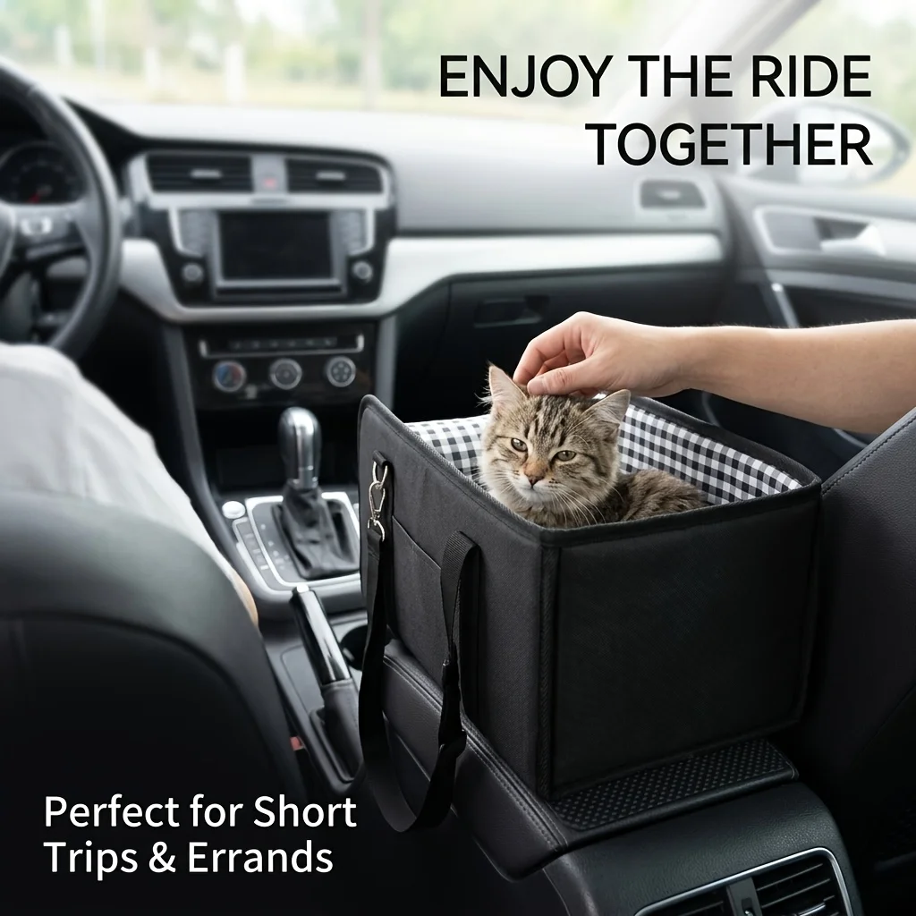 Foldable Dog Car Seat Anti Slip Pet Booster Seat With Safety Sturdy Frame Cushion Portable Heightening Seat For Small Dogs Under