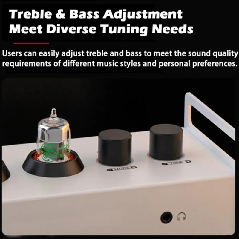 P1PLUS HiFi Bluetooth Receiver Vcauum Tube Preamplifier USB DAC Music Player with Headphone Out VU Meter DSD256