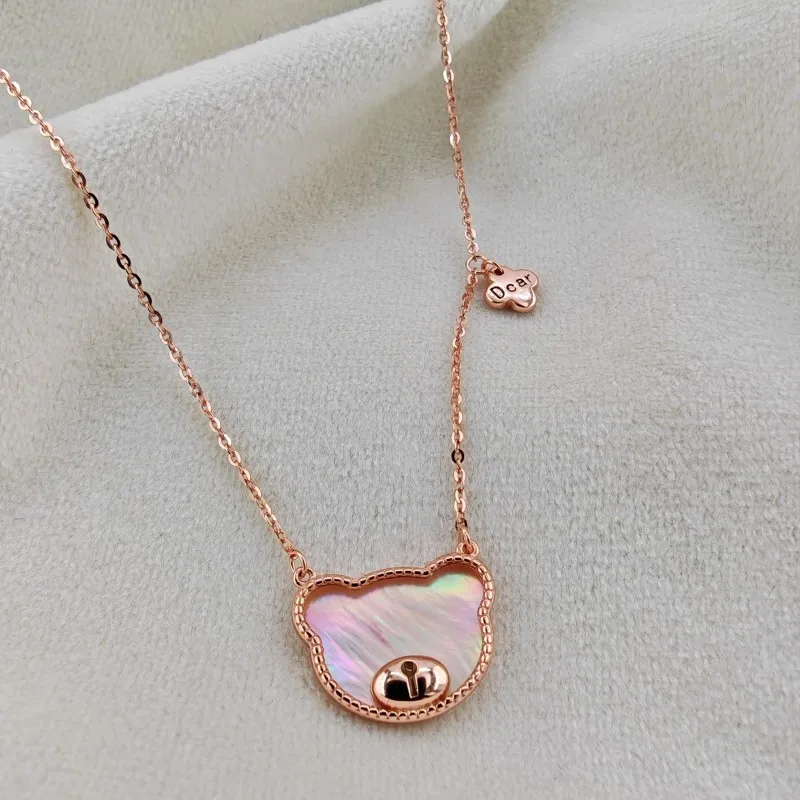 

925 Sterling Silver Necklace Rose Gold for Women Girl Jewelry Pendant Necklace, Fashion Jewelry,