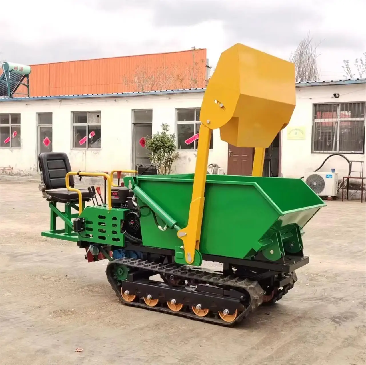 Mini Dumper Tracked Farm Palm Heavy Duty Bucket Mini Truck Electric Crawler Dumper Mini for Sale