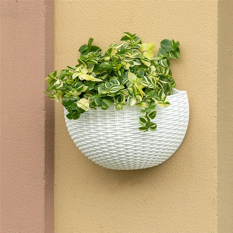 A21I-Large Balcony Hanging Plastic Pot Succulent Flower Pot Rattan Flower Pot