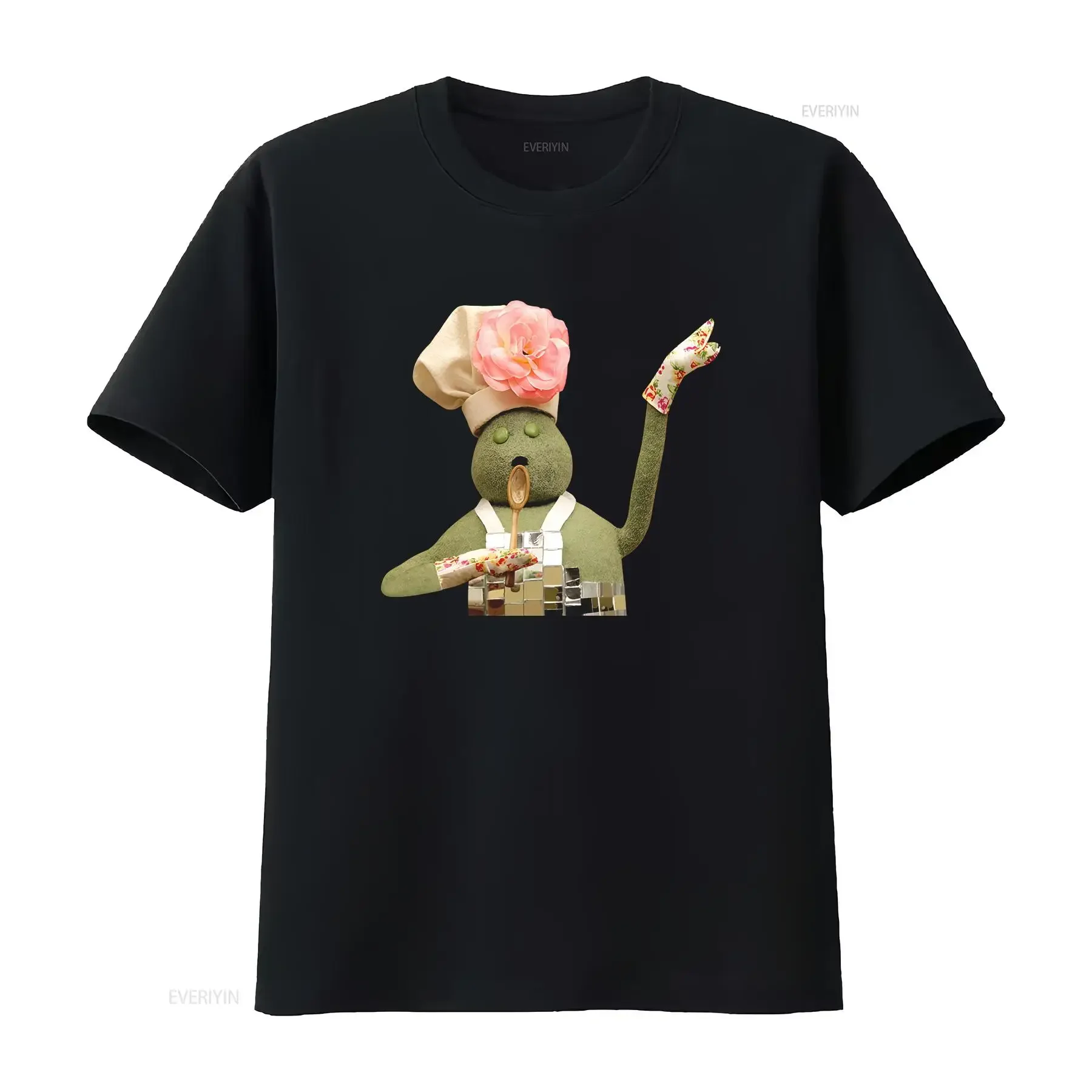 Tiny Chef Adults T Shirt Funny Viral Meme Top Licking Spoon vintage Washed Top For Everyday Wear Unisex Comfortable Soft