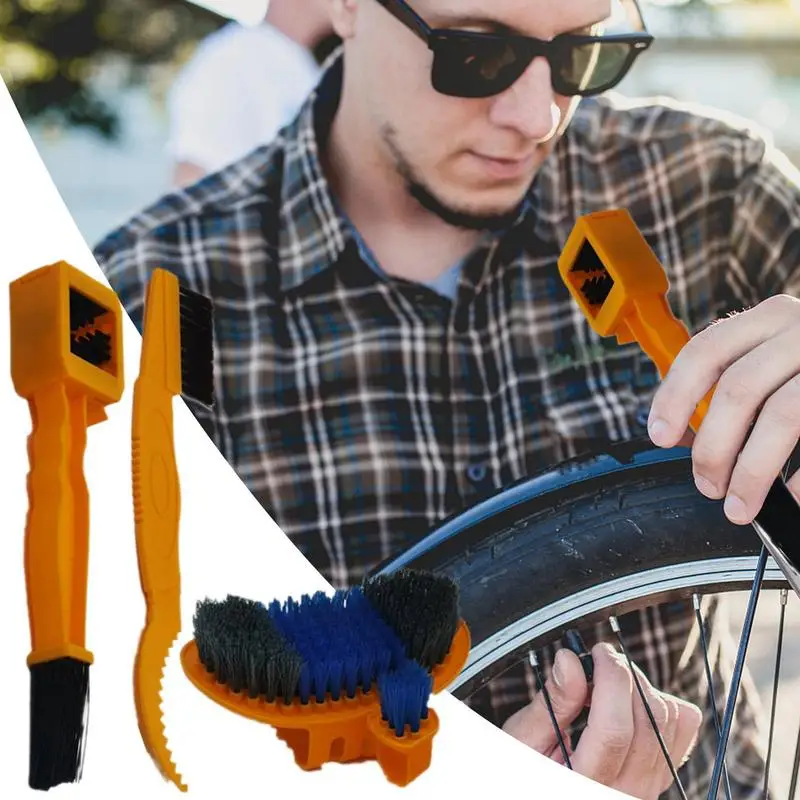 For Refer To Description Bicycles Chain Cleaning Brush Tool Effective 3 Pieces Cleaning Brushes & Dusters Bikes Cleaning Tools