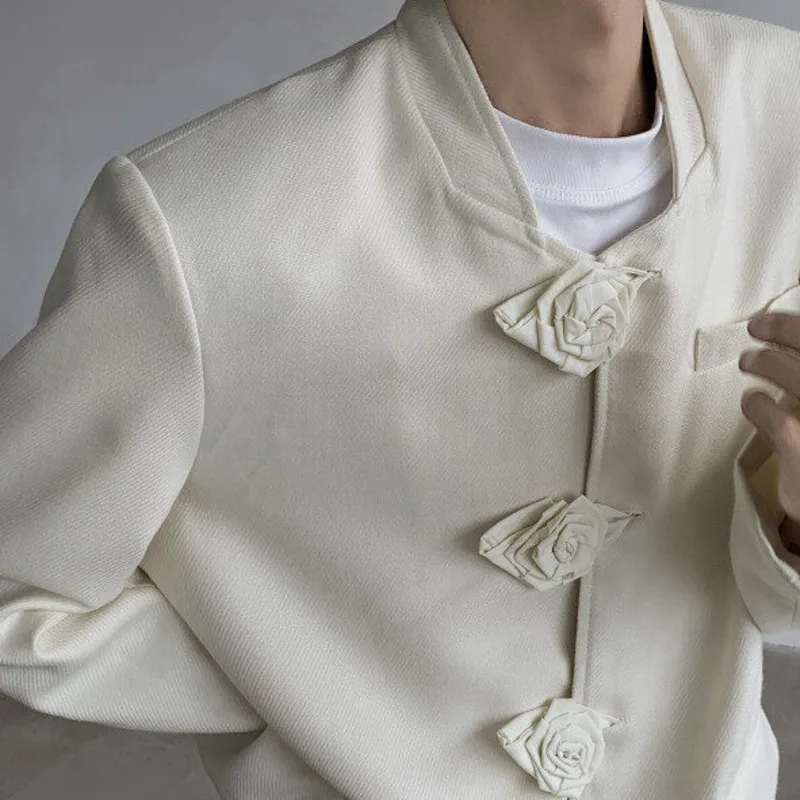 HKSH Spring Autumn New Women Blazer Stand Collar Single Breasted Chinese Style High-End Fashion Jacket Temperament Coats HK13461