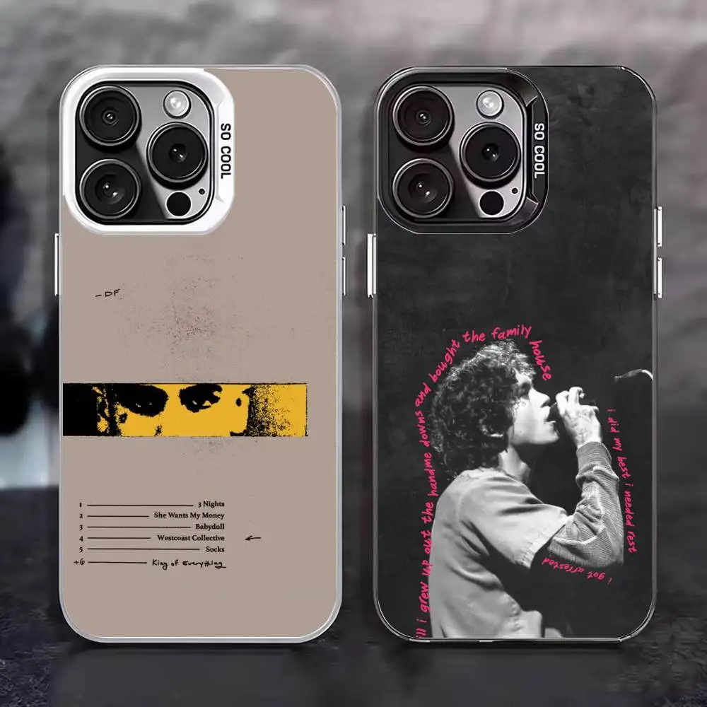 Singer D-Dominic Fike Babydoll Phone Case For iPhone 17 16 15 14 13 12 11 Pro Max Plus Silver candy Matte Cover