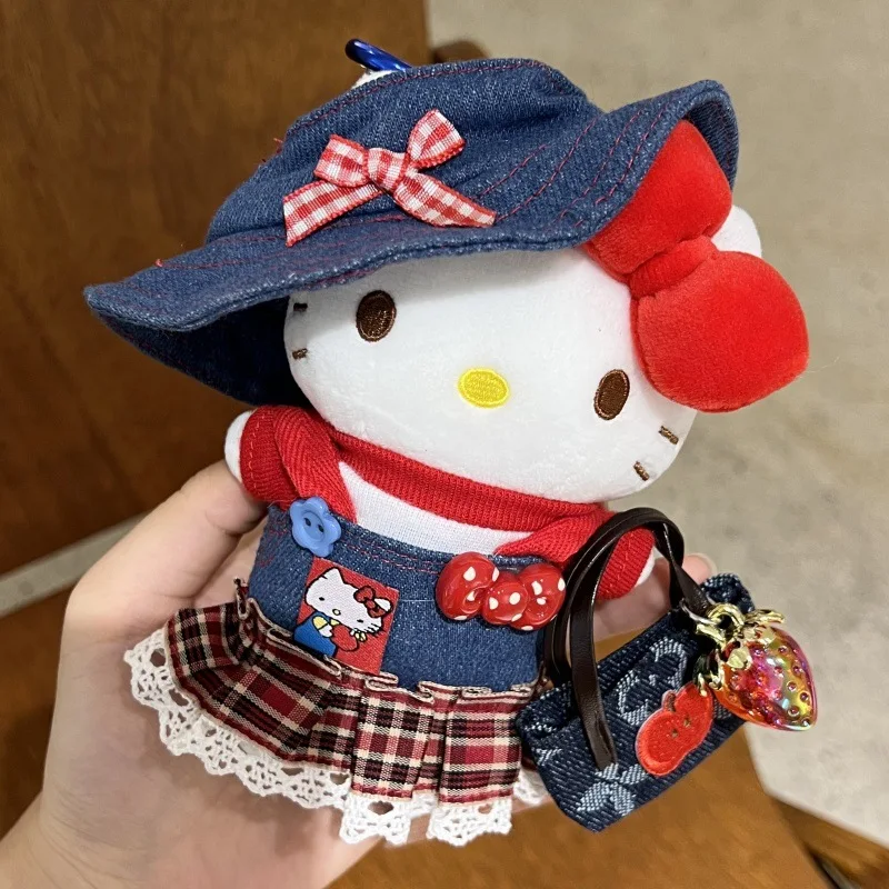 سانريو أصيلة كلاسيكية مرحبا كيتي حقيبة سحر الكرتون لطيف كيتي سلاسل المفاتيح Kawaii سوبر رائعتين ألعاب من القطيفة هدايا العيد