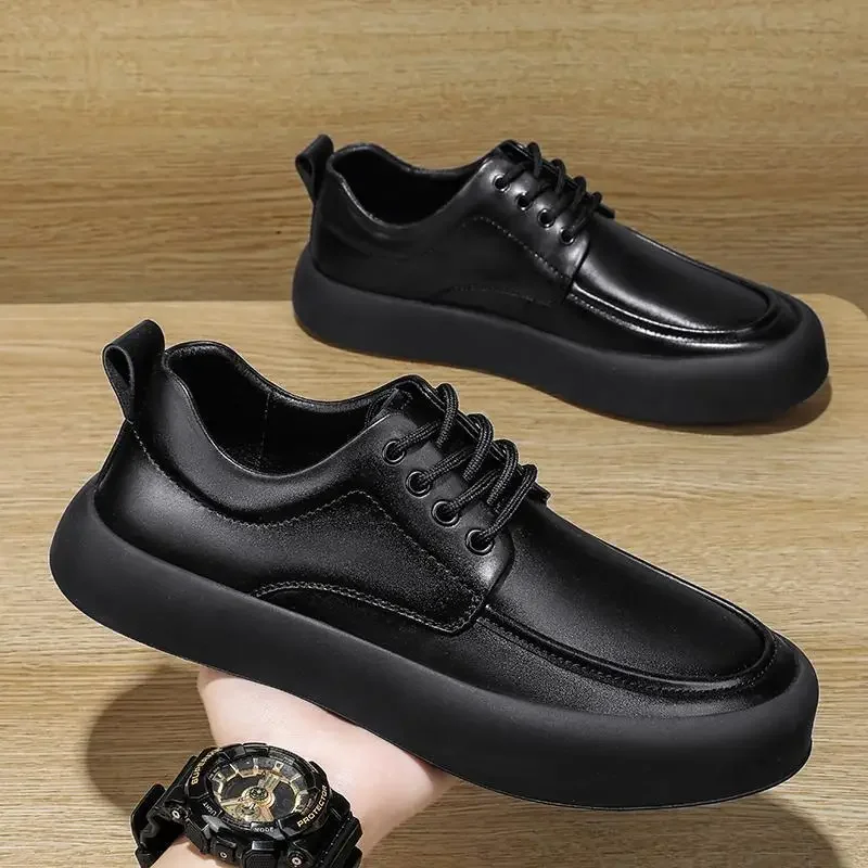 Men's genuine leather moccasin shoes breathable and non-slip beef tendon soles casual Korean version of trendy love