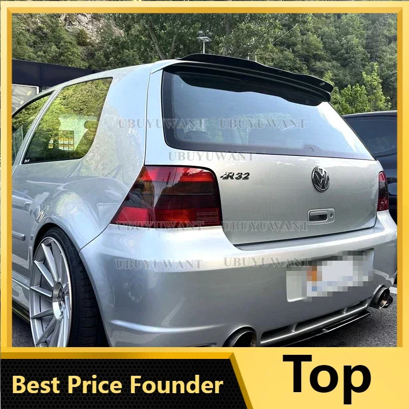 For 1998-2004 VW Volkswagen Golf 4 MK4 R32 Hatchback Rear Roof Trunk Lid Car Spoiler Wings Glossy Black Carbon Accessories Part