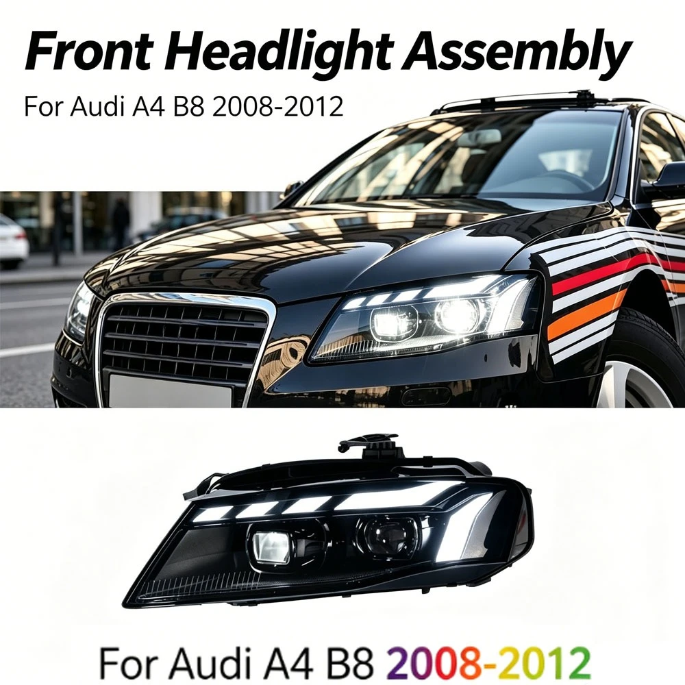 

Head Lamp for Audi A4 B8 2008-2012 RS Style Front Headlight Assembly Plug Play Dynamic Steering Daytime Running Light Body kits