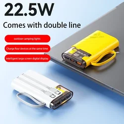 Mini 30000mAh Power Bank Super Fast Charging Powerbank With Cables Large Capacity Portable For iPhone Xiaomi External Battery