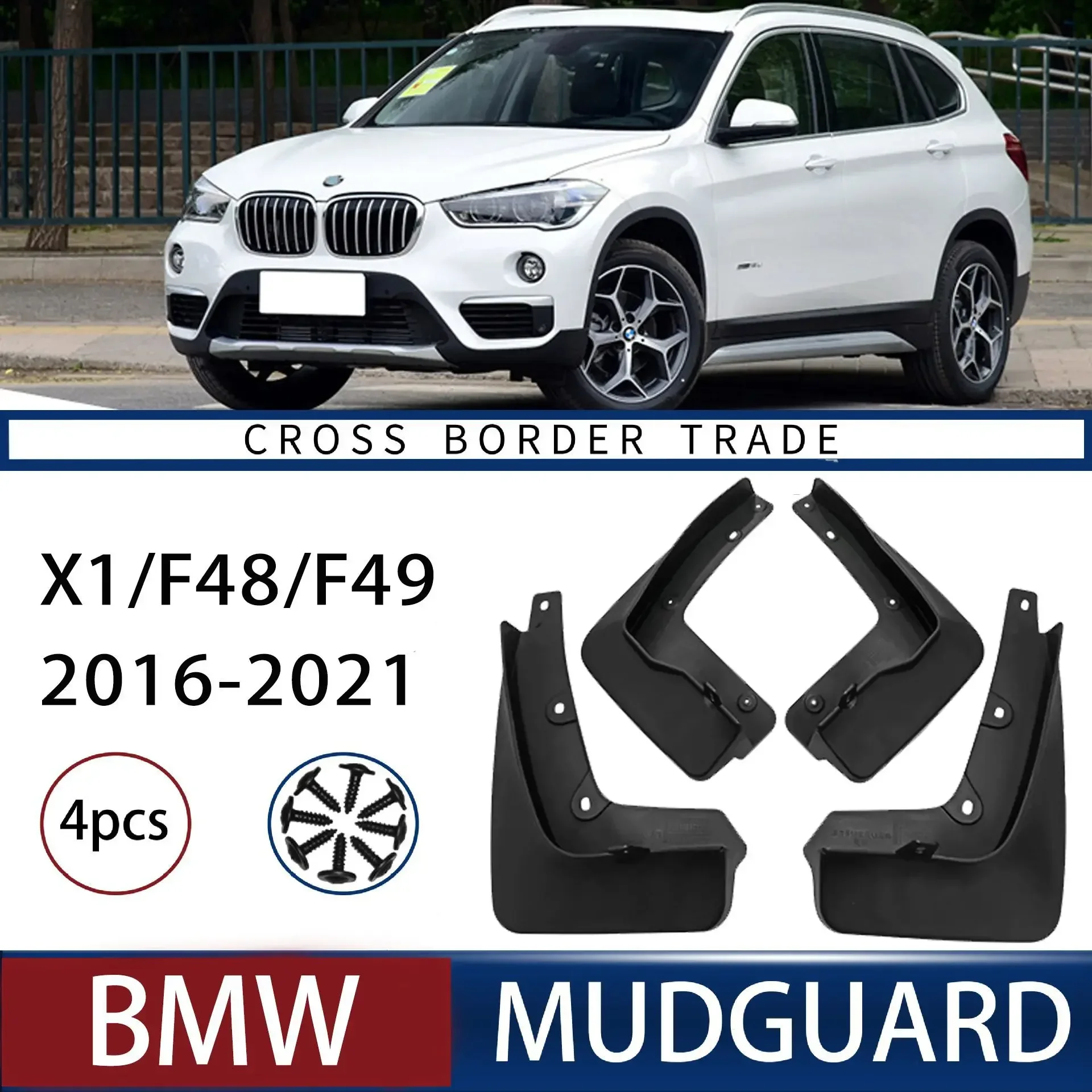 

FOR BMW X1 2016-2021 Car Molded Mud Flaps Splash Guards Mudguards Front Rear Styling Front Rear Car Accessories