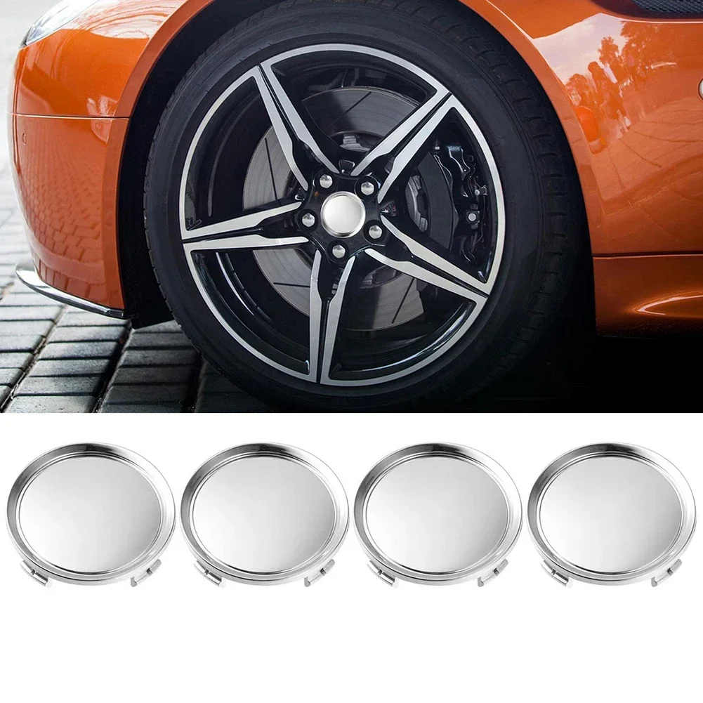 4pcs 75mm Universal ABS Plastic Wheels Center Cap Hubcap Chrome Silver Replace Modified Hub Center Cap Car Accessories