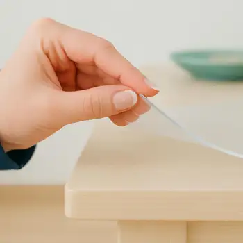 1.5毫米厚透明桌布保護墊,透明桌布保護套,塑膠桌布,透明桌墊,桌布保護墊 8 最佳銷售 封面桌 - №3