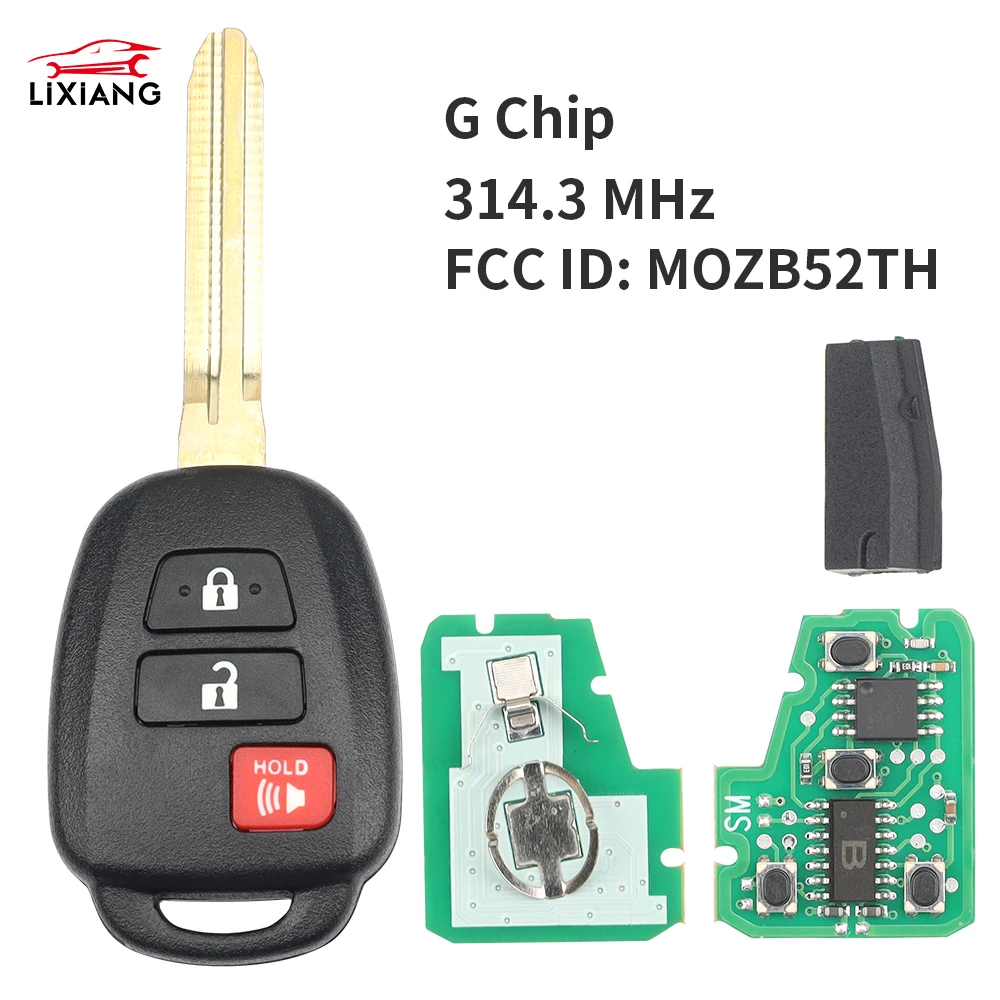 

LIXIANG 3 кнопки 314 МГц G чип для Scion tC iQ xD 2013 2014 2015 2016 Авто пульт дистанционного управления сменный брелок FCC ID: мозаb52th