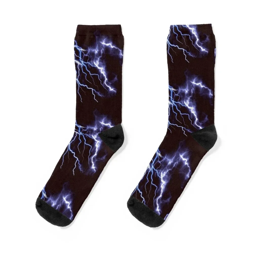 

Blue Thunder Colorful Lightning at night, Left HR graphic Socks crazy Lots FASHION cute Girl'S Socks Men's