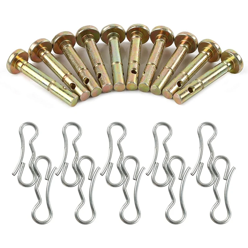 10 Pcs Shear Pins + 10 Pcs Cotters Pins For Snowblower- 738-04124 And 714-04040 Replacement For MTD Snow Throwers