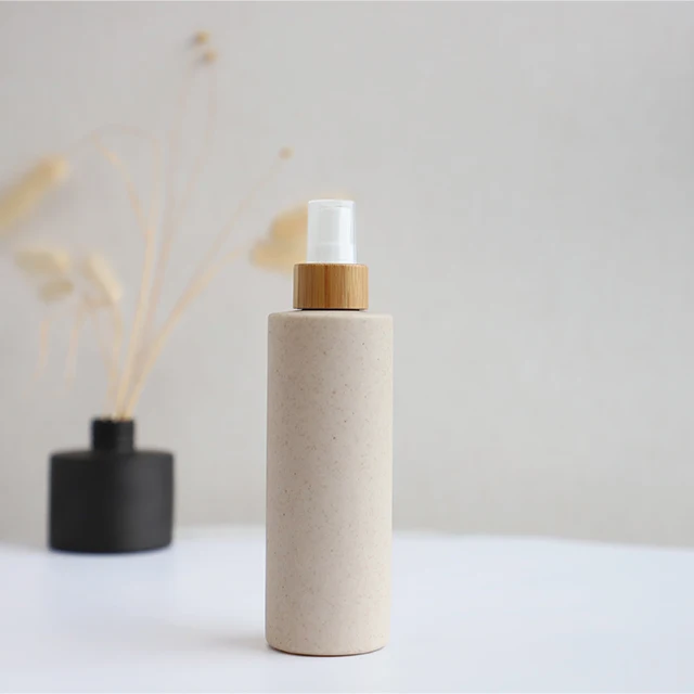 WHolesale Custom cosmetic plastic packaging eco-friendly wheat straw bottle 30ml 100ml 250ml 300ml 400ml 500ml