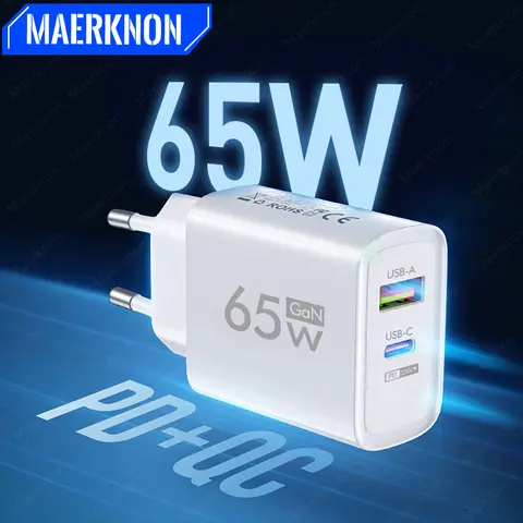65W GaN USB şarj aleti tipi C hızlı şarj cep telefonu şarj adaptörü iPhone Xiaomi Samsung Huawei için ab/abd tak duvar şarj cihazı