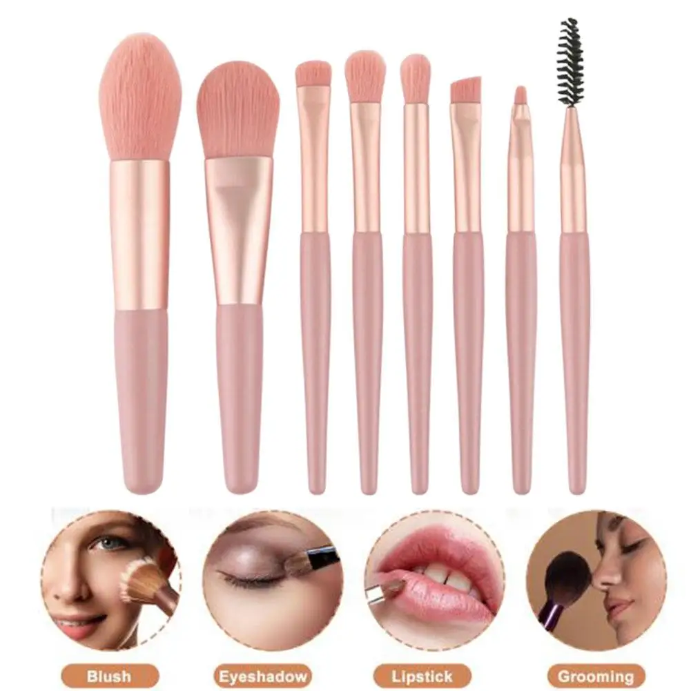 แปรงแต่งหน้า 8 ชิ้น/เซ็ตแปรงแต่งหน้าแบบนุ่มแปรงคอนซีลเลอร์แปรงปัดแก้มแปรงแป้งฝุ่นแปรงอายแชโดว์แปรงรองพื้นเครื่องมือเสริมความงาม