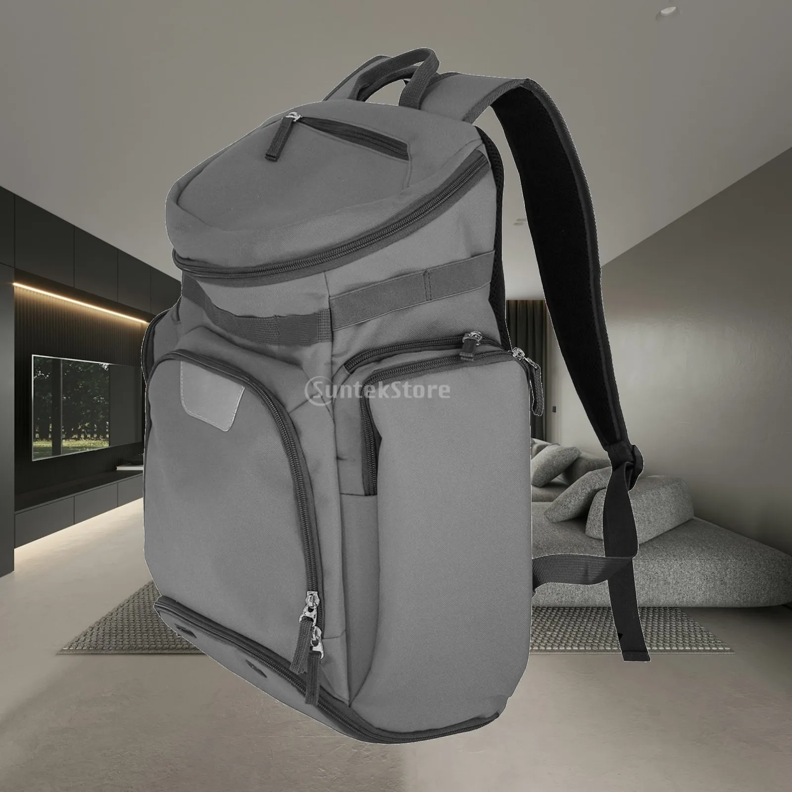 Large Basketball Backpack for Men Sports Travel Bag with Separate Ball and Shoe Compartments Ventilated Polyester