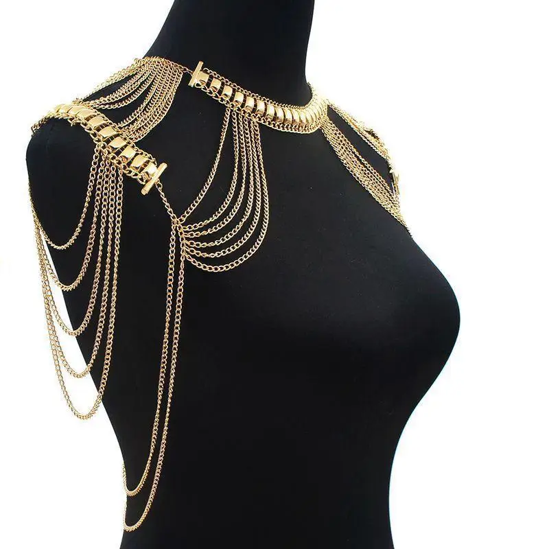 Body Jewelry Tassel Harness Shoulder Chains Necklace Lady Fancy Dress