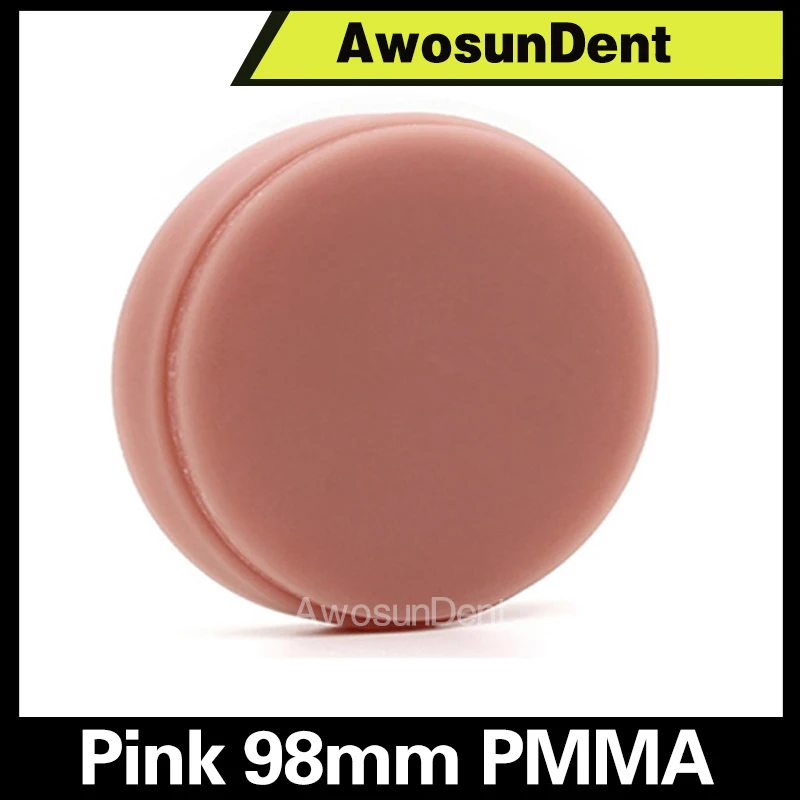 

98*20mm Pink Color With Bloodshot PMMA Disc 2S 3S 2ST 3ST 16 Shaded CAD CAM Dental Pmma Blanks CADCAM Milling PMMA Block