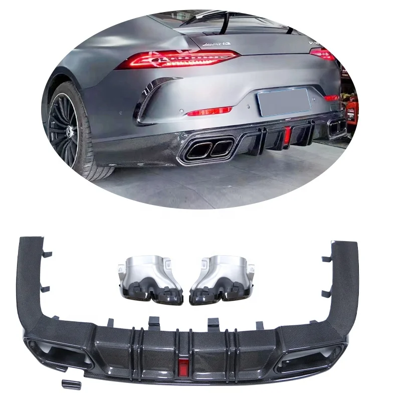 

For Mercedes AMG GT50 GT53 Carbon Fiber Body Kit AMG GT50 GT53 Upgraded CMST Style Carbon Fiber Diffuser Rear Lip
