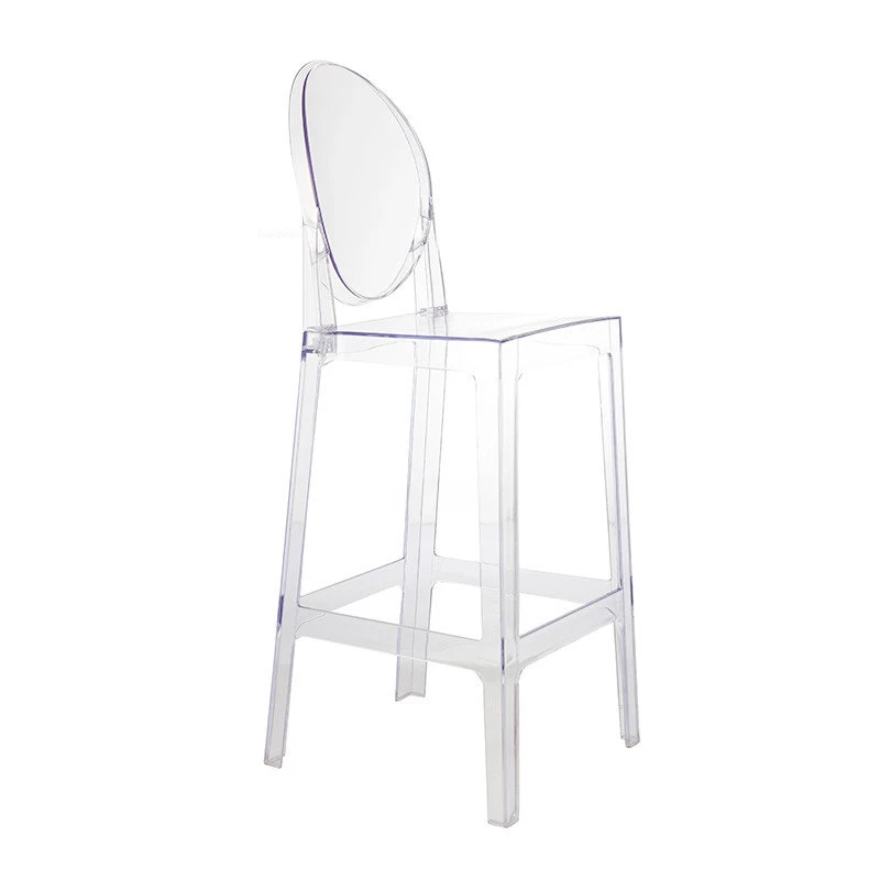 Transparent Bar Chairs Crystal Devil Bar Chair Backrest Nordic Minimalist Modern Luxury Simple Modern Fashion Ghost Bar Stools B