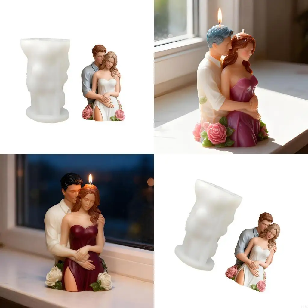 195C Rose Couple Crafting Mold Silicone Mould for Unique Handmade Crafts Epoxy Resin Wedding Decoration Making Mold