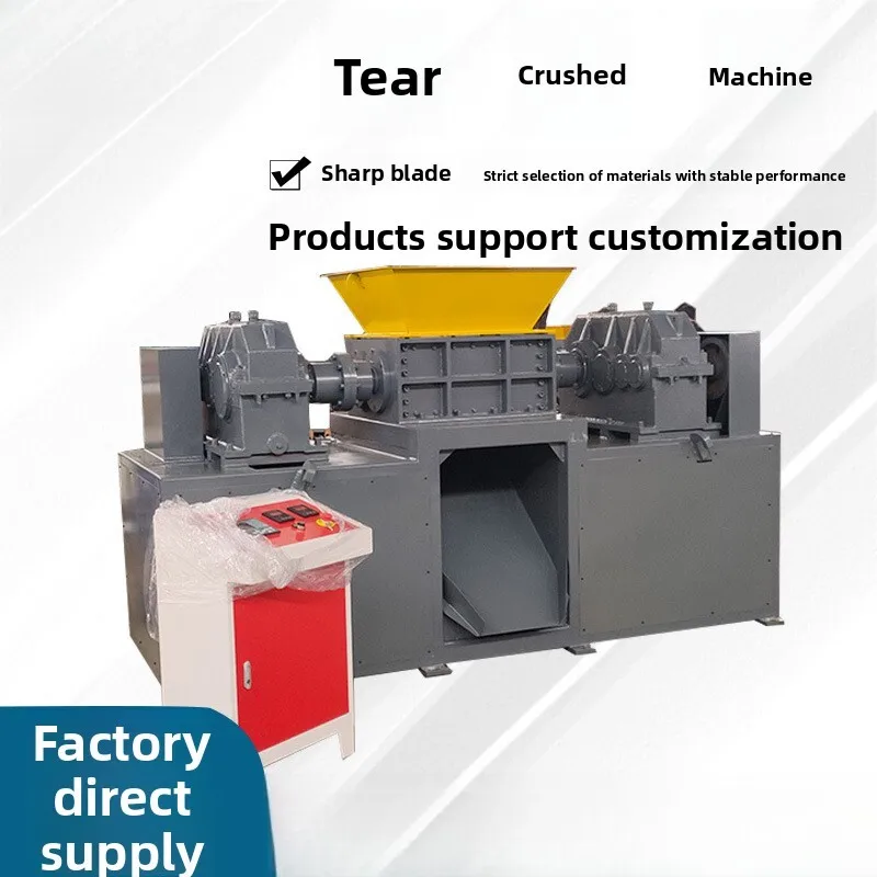 

Metal Rebar Double Shaft Large Industrial Waste Crusher Tire Plastic Garbage Scrap Iron Shredder