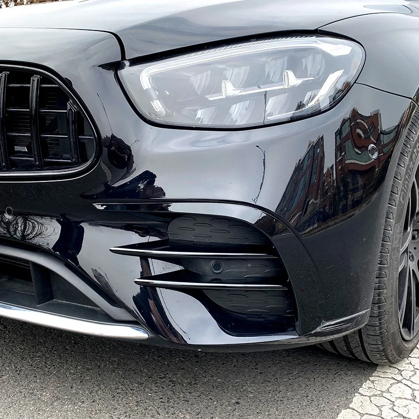 ABS製の装飾的な黒のフォグランプ,フロントバンパースポイラー,メルセデスベンツeクラスw213,e260,e300,e53,2021