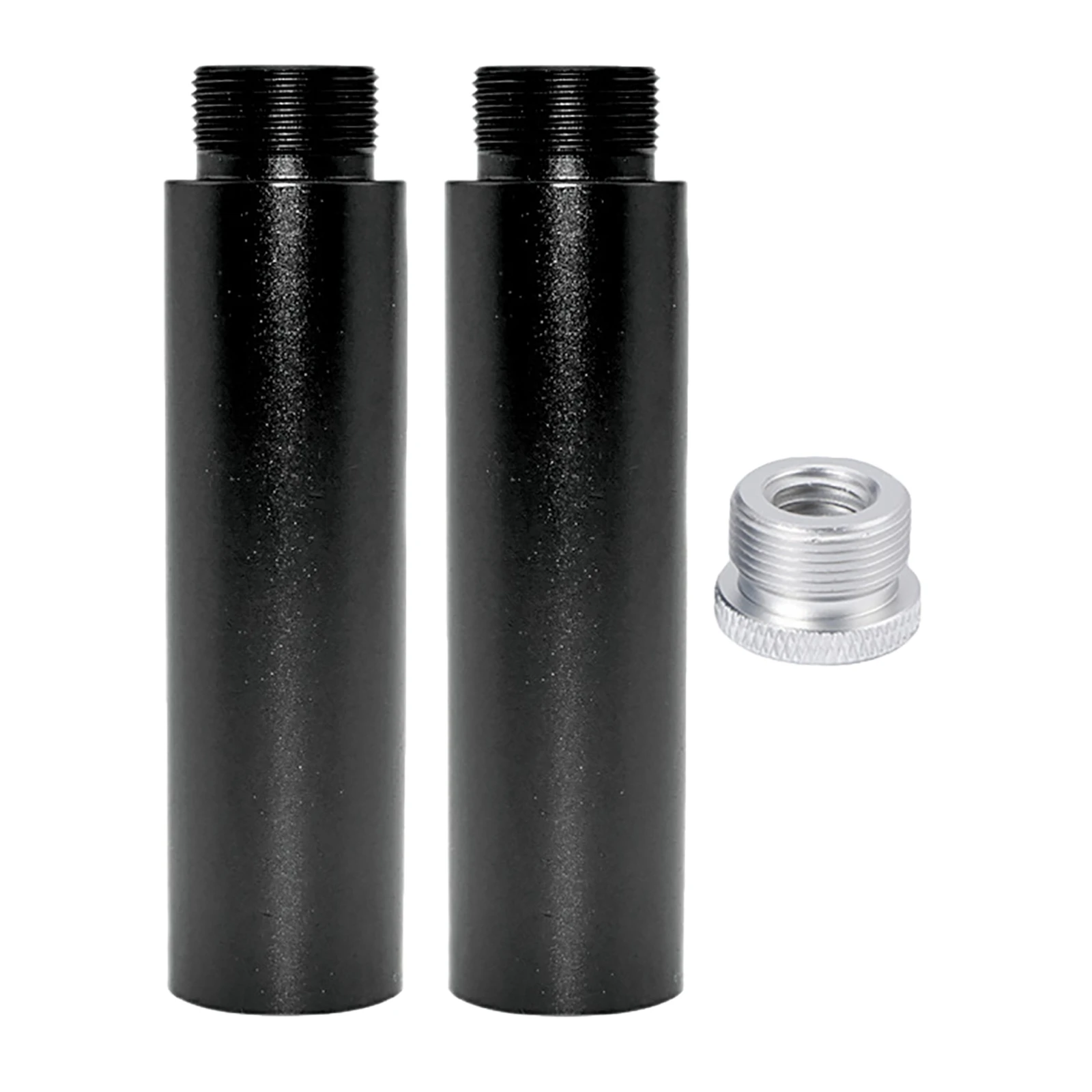 Microphone Stand Extension Tube 5/8 Inch Microphone Extension Tube Aluminum Alloy Stand Extender Screw with 1 Metal Adapters