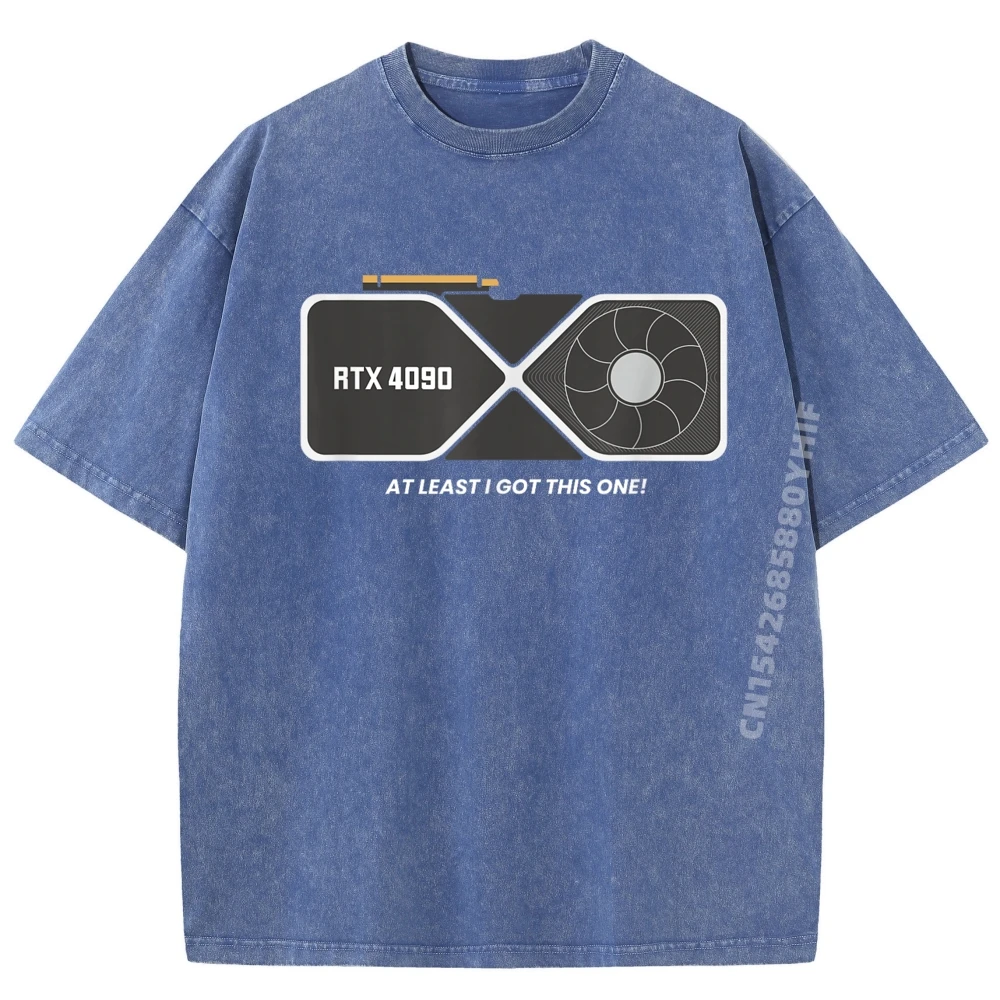 Gpu Hardware Computer Card Founder Hiphop Streetwear T Shirt Man Retro Washed Shirt Mens Clothes Printed Tops