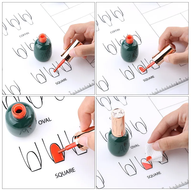 Silicone Nail Practice Training Sheet for Table Manicure Tool Waterproof Table Mat Uv Gel Polish Hand Pillows Pad Nail Templates