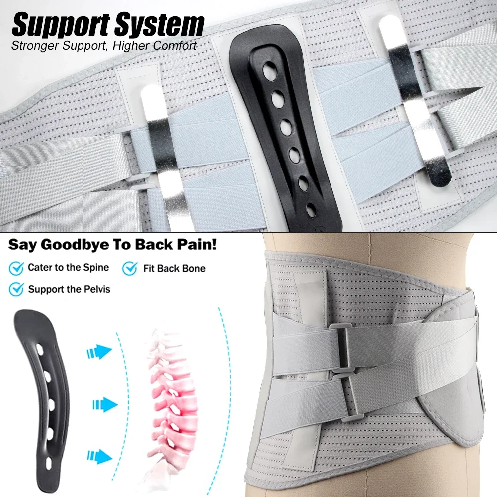 1Piece Lower Back Brace for Back Pain Relief Men Women;Breathable Lumbar Support Belt with 3 Ergonomic Stays for  Heavy Lifting