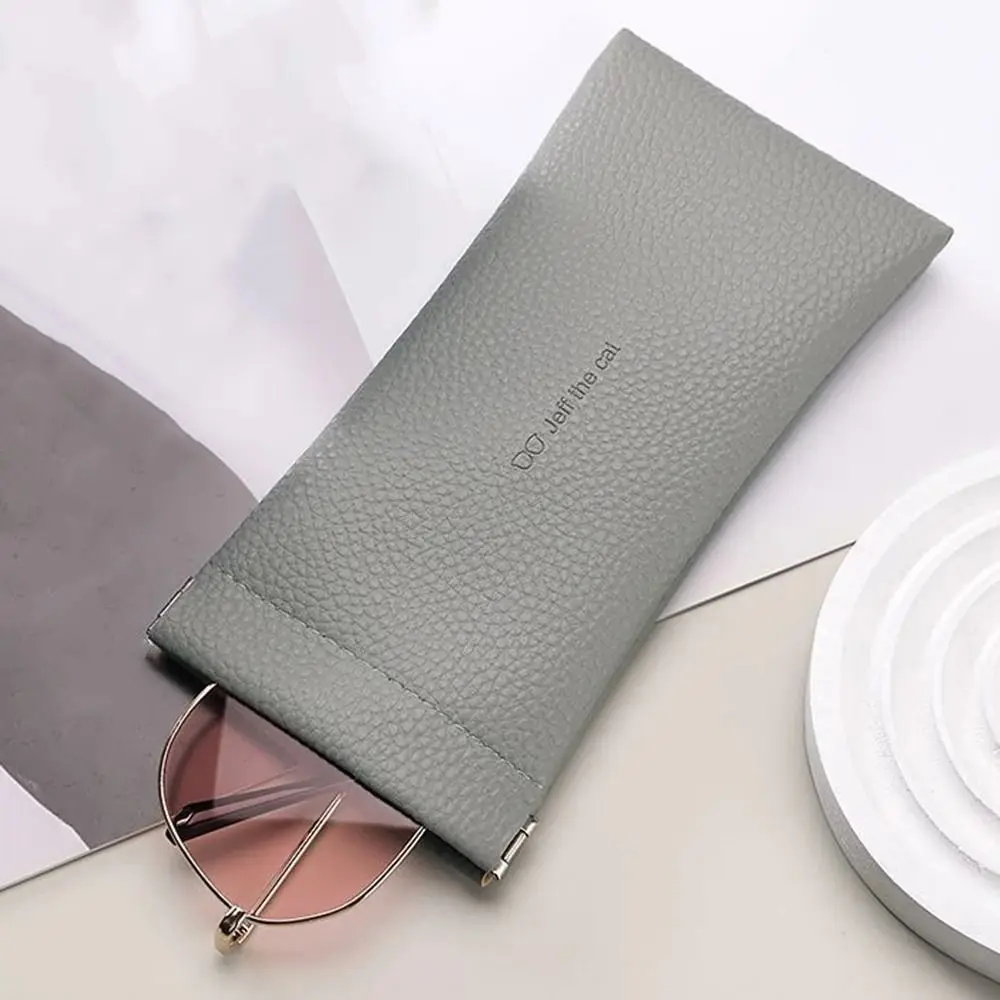 New Automatic Closed Glasses Bag Elastic Plate Mouth Waterproof Glasses Case Pouch Soft PU Leather Sunglasses Case for Women Men