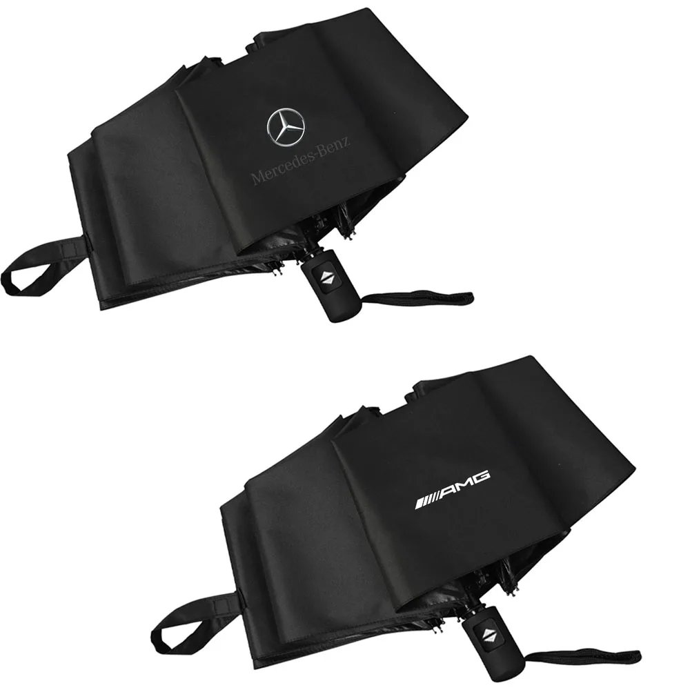 1pcs Car Logo Umbrella Rain Wind Resistant Rainproof Snow blocking Outdoor Portable Parasol For Mercedes Benz AMG A CLA GLB W168