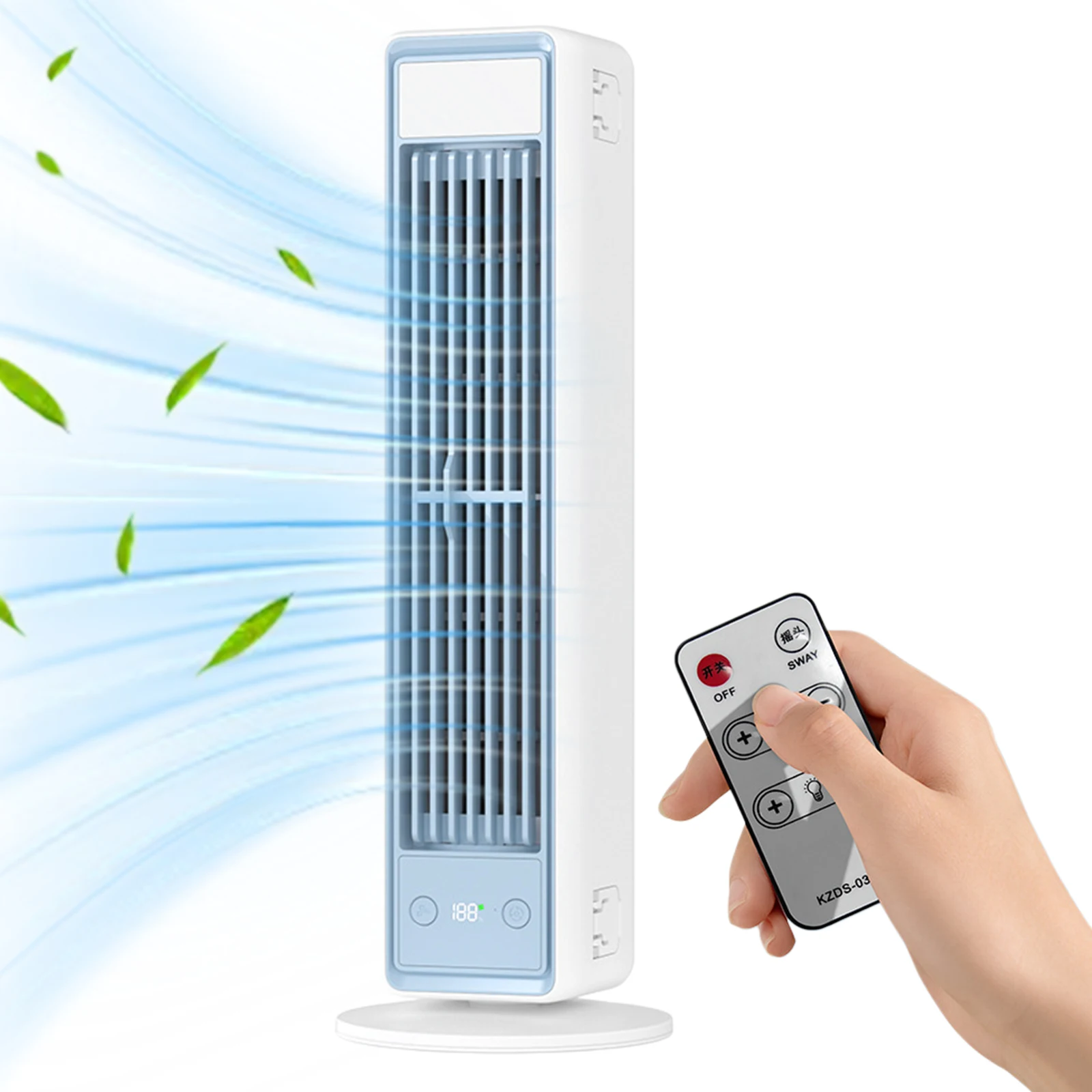 3600mAh 5 Speeds Cooling Air Cooler with Remote Control with Hook & Detachable Base for Kitchen Bedroom Bathroom Balcony